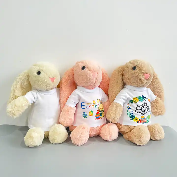 Easter Bunnies Toys With removeable white Sublimation T shirts_miki
