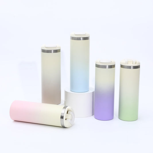 AeroLight Transit Bottle ombre 500ml double walled Vacuum Insulated straight tumbler with leak proof lid_miki