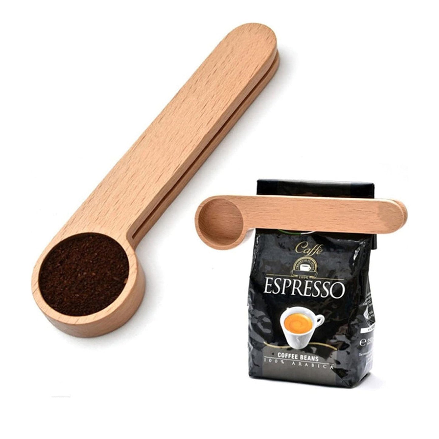 Blank 2 in 1 Wooden Coffee Spoon And Bag Clip for Laser Engraving_miki
