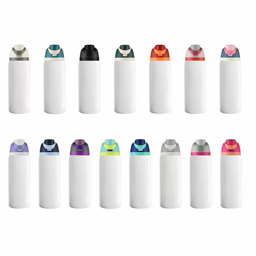 Owala style white Sublimation 16oz 19oz 24oz 32oz water bottles _miki