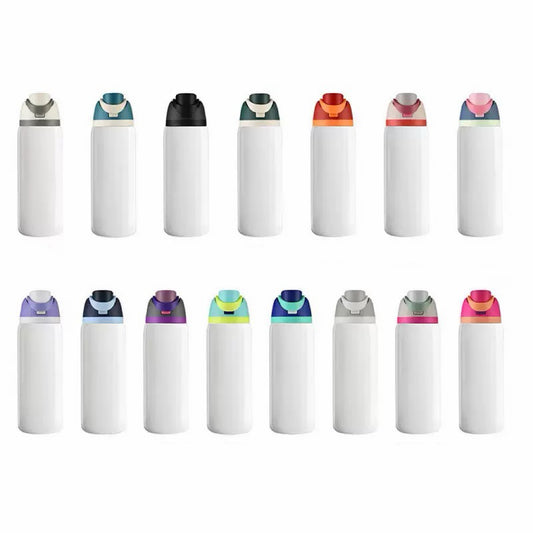 Owala style white Sublimation 16oz 19oz 24oz 32oz water bottles _miki