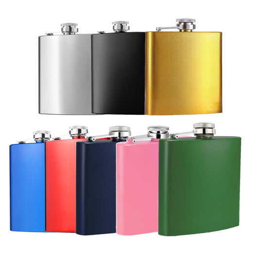 6oz Matte Colored Stainless Steel Flasks_ miki