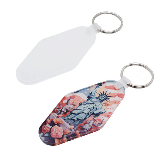 Sublimation Acrylic Hotel Keychain Blank Motel Keychain with Key Rings for DIY Heat Transfer_ miki