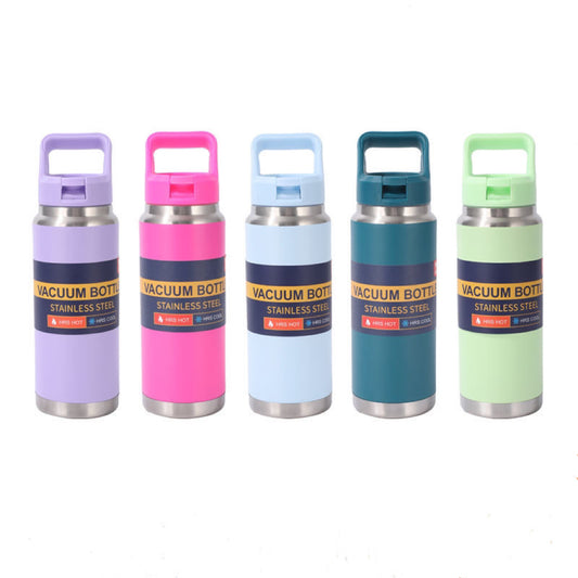 Yeti Style Powder Coated 26oz 40oz Stainless Steel Vacuum Insulated Water Bottles with Flip Straw Lid_ miki