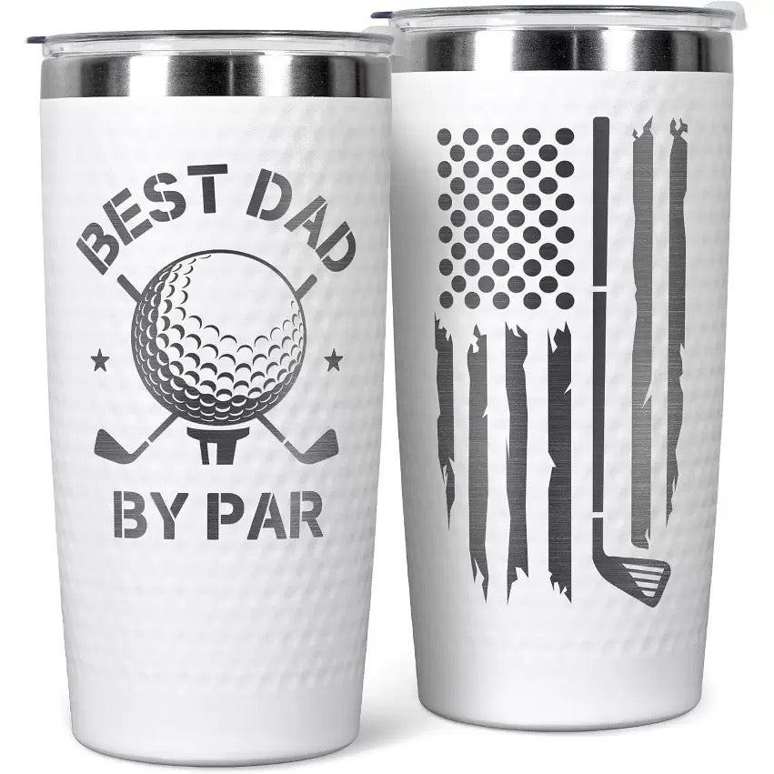 Golf Ball Dimple 20oz stainless steel Coffee Mug With Lid For Laser Engraving_ Miki