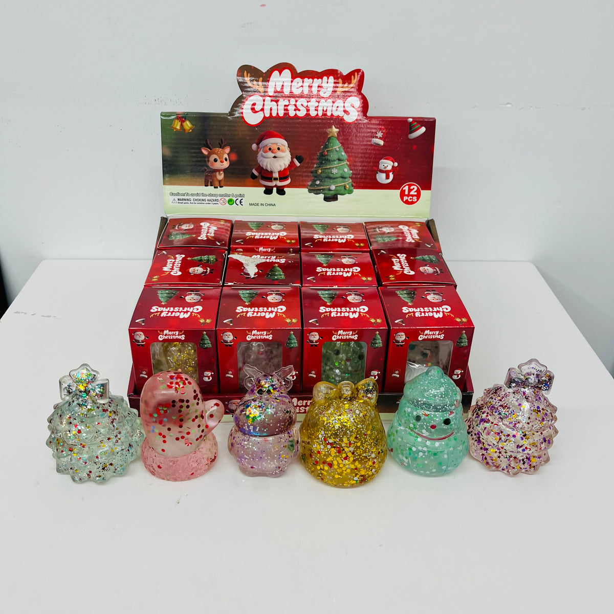USA RTS_ Christmas Themed Glitter Maltose Squeeze Toys 6 Styles Mixed _miki