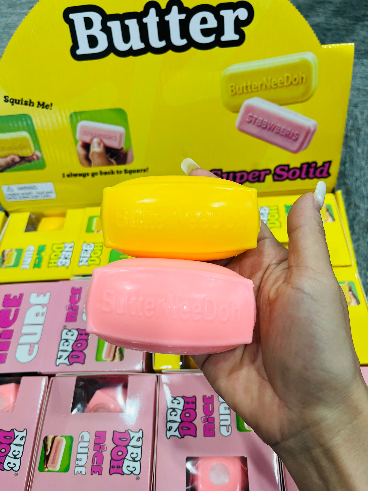 Needoh Cute Yellow Pink Mix Butter Squishy Toys _ miki