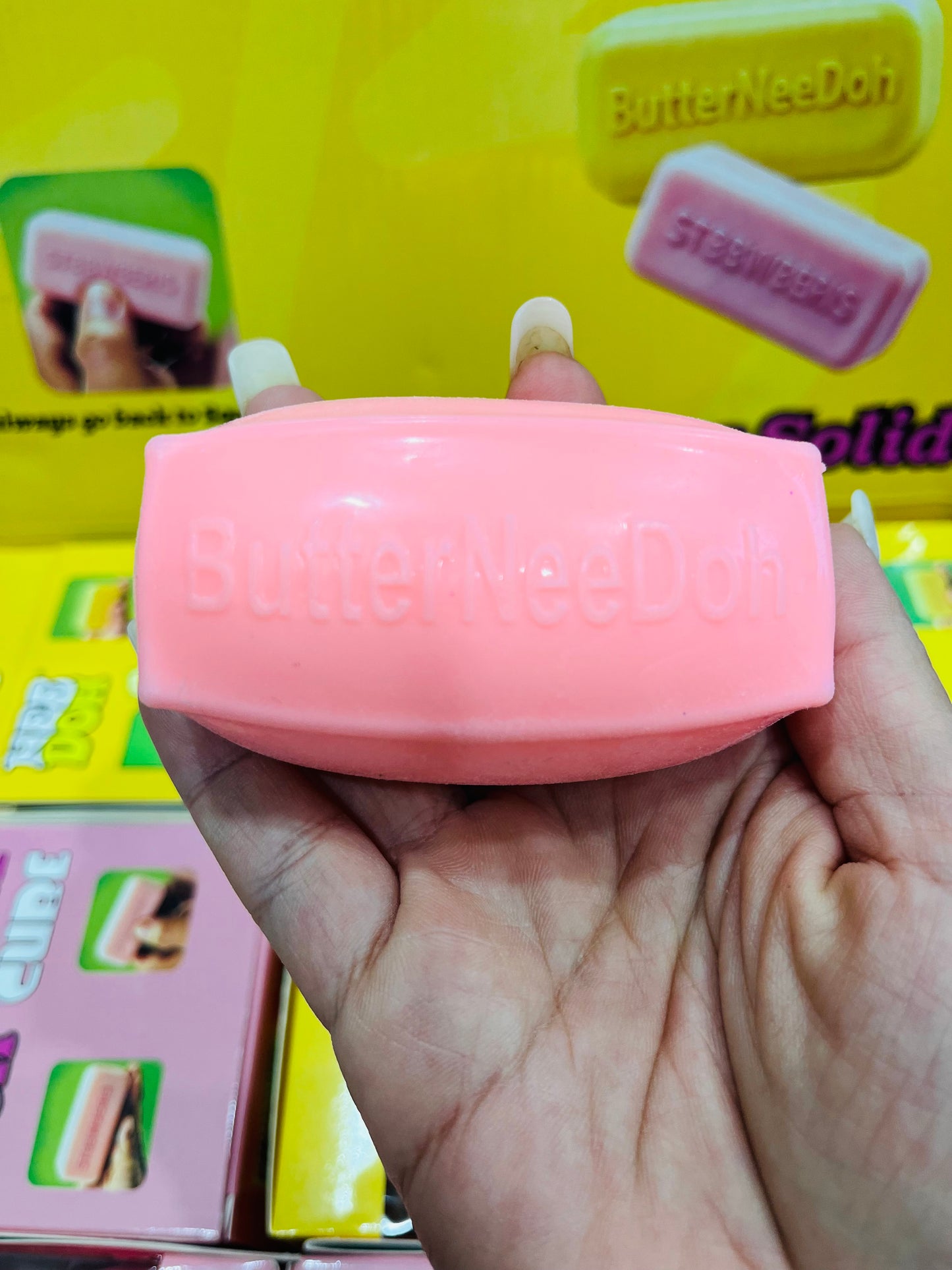 Needoh Cute Yellow Pink Mix Butter Squishy Toys _ miki