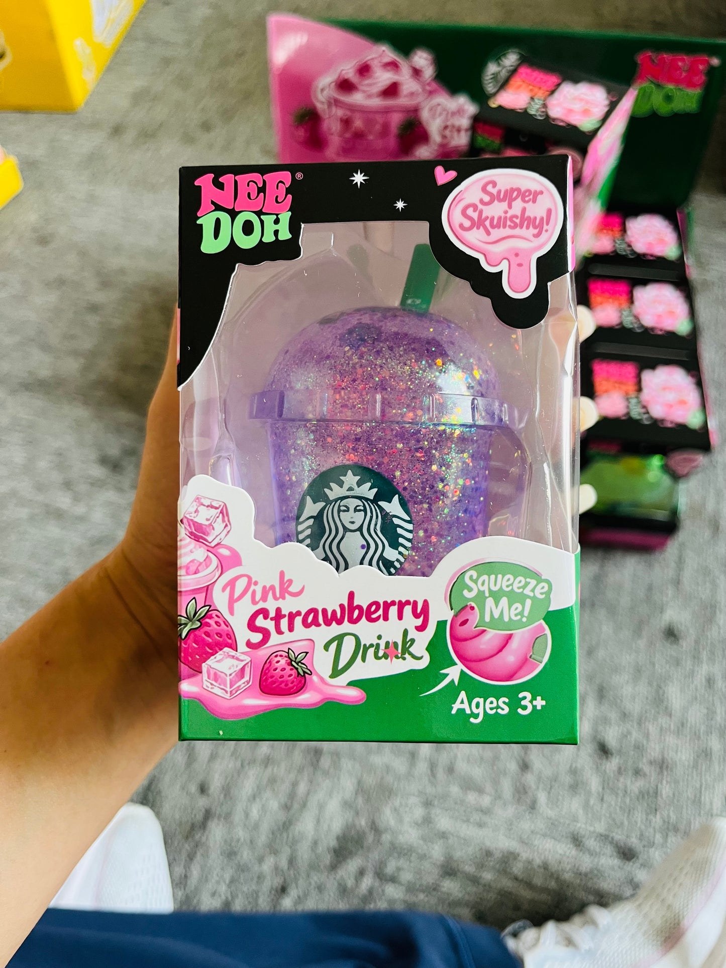 USA Presale_ Needoh Glitter Starbucks Squishy Toys _ miki