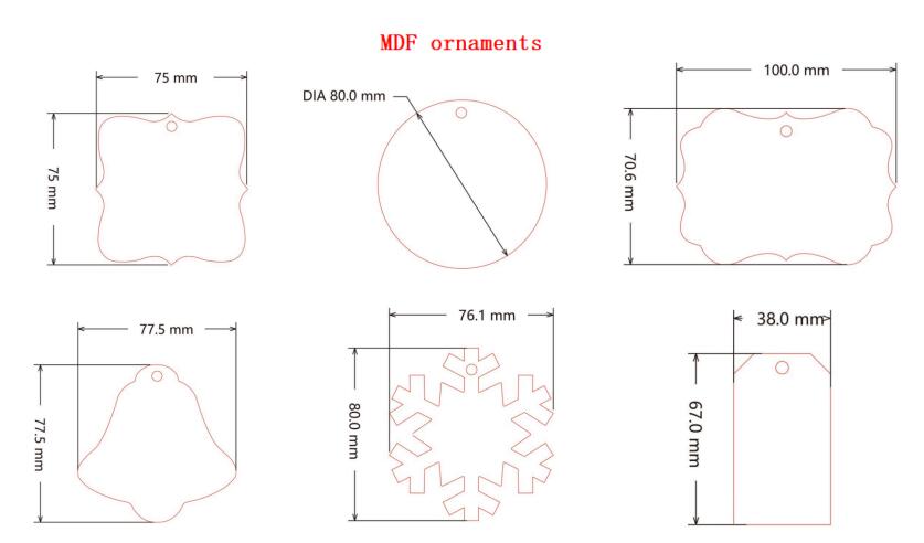 USA RTS_ Sublimation MDF Ornaments Mixed Shape for DIY Crafts Christmas Decorations with String_ Miki