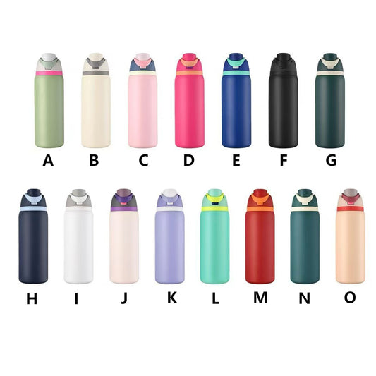 Owala Style Flip Straw Lid 24oz 32oz Insulated Stainless Steel Sports Water Bottles For Laser Engraving_miki