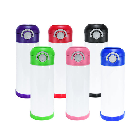 Sublimation 12oz flip straw kids water bottles_miki