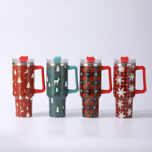 Christmas designs 3D printed H1.0 40oz quencher tumblers with lid and straw_miki