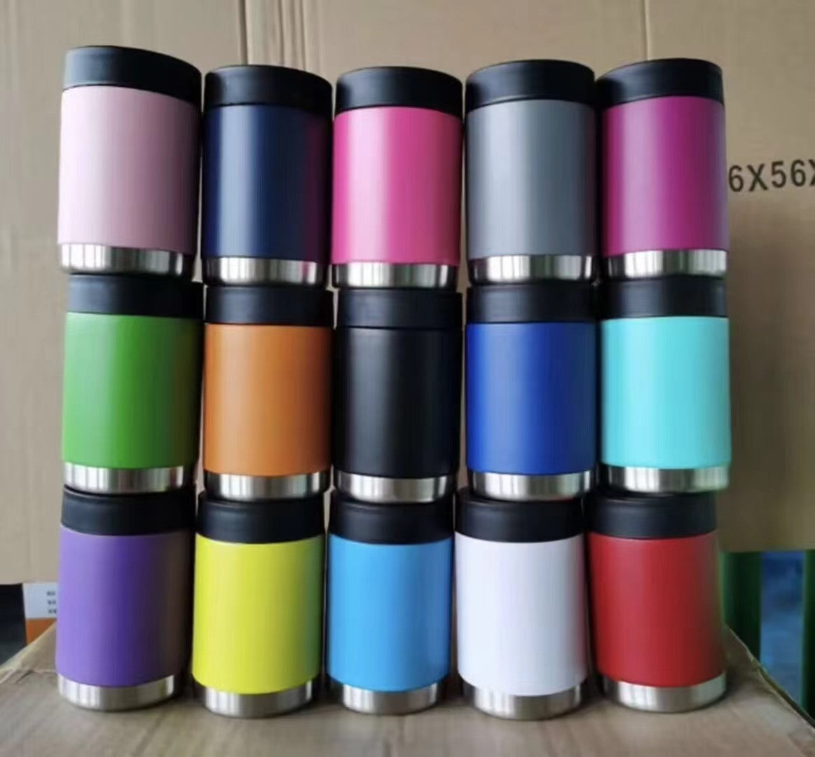 Powder Coated 12oz 14oz 16oz Stainless Steel Metal Can Coozies For Laser Engraving_miki