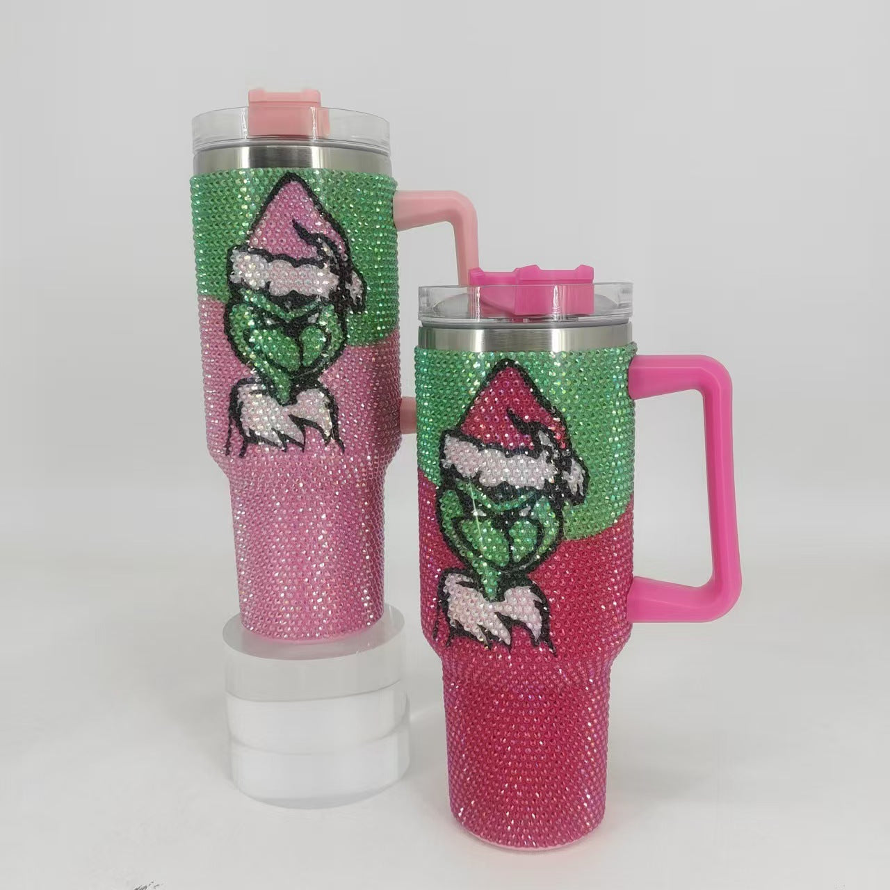 Grinch 40oz rhinestone bling tumbles_miki