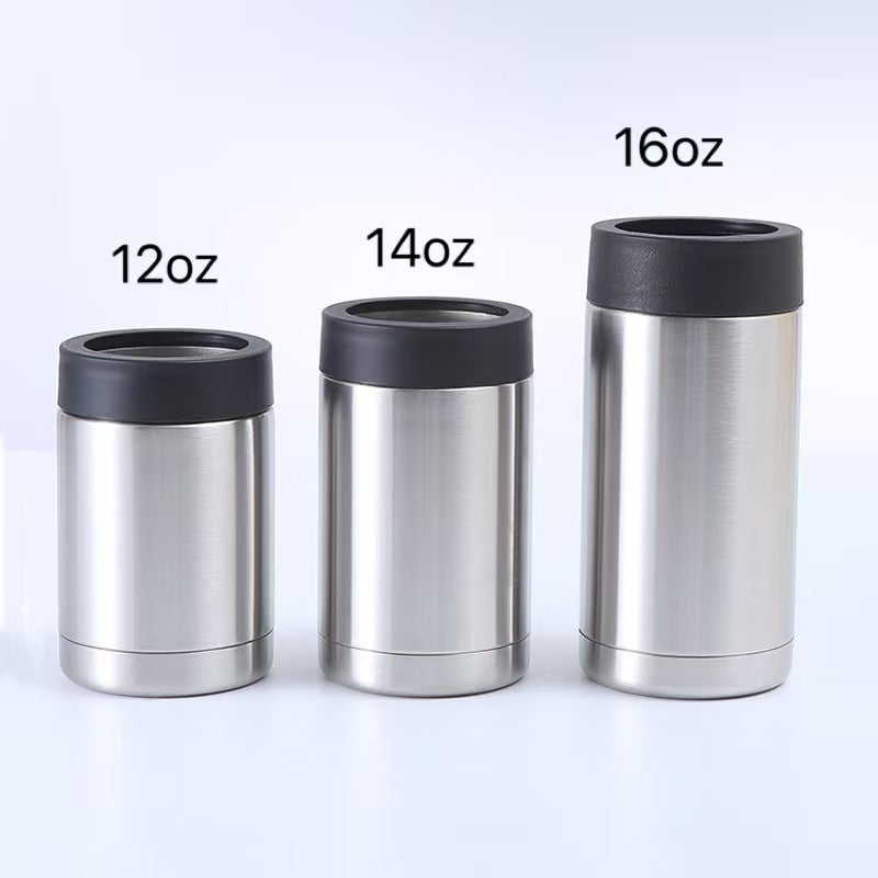 Powder Coated 12oz 14oz 16oz Stainless Steel Metal Can Coozies For Laser Engraving_miki