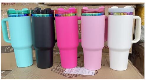 🌈USA RTS_ Powder Coated 30oz 40oz Rainbow Plated Quencher Tumbler For Laser Engraving_miki