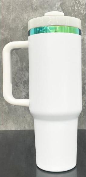 Christmas blue green ombere underneath powder coated H2.0 40oz quencher tumblers for engraving_miki