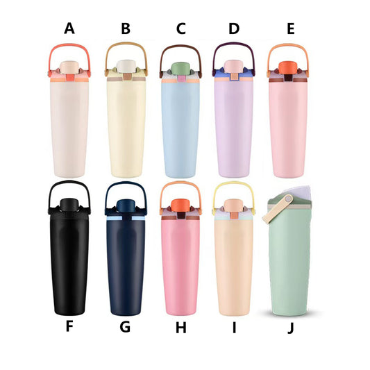 30oz Owala style water bottles with lid and carry strap _miki
