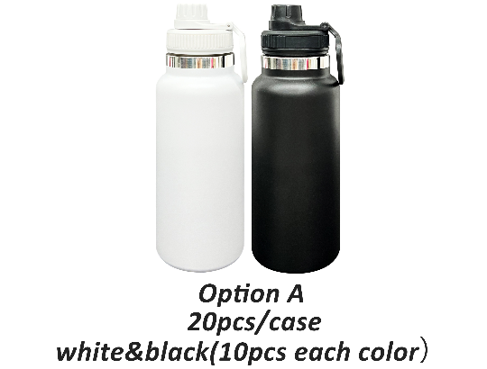 USA RTS_ Sports Lid Powder Coated 32oz Water Bottle with Portable Drinking Spout Lid for Laser Engraving_ miki