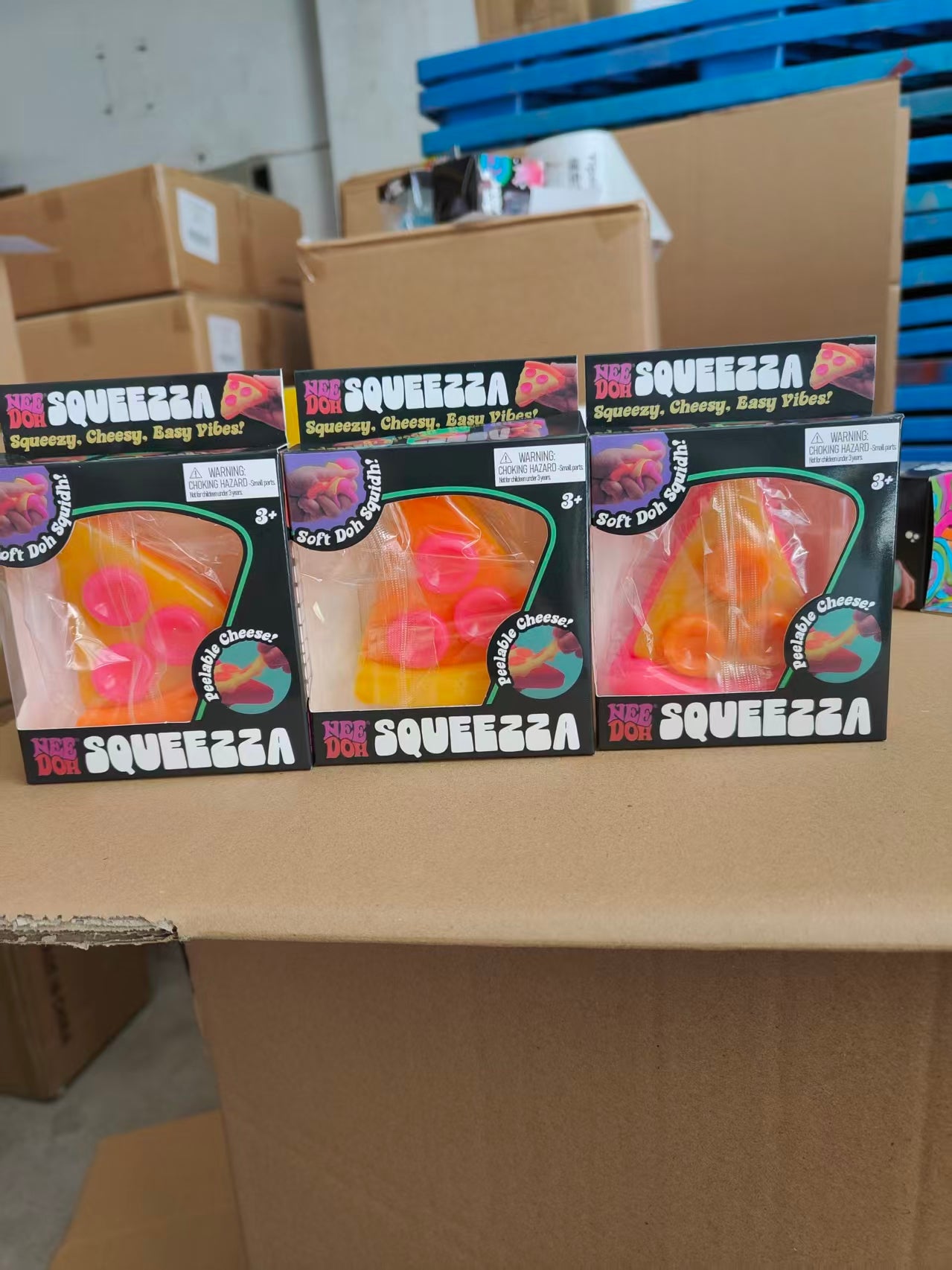 USA Presale_ Needoh Happy Pizza Squishy Stress Ball with logo on the box_ miki