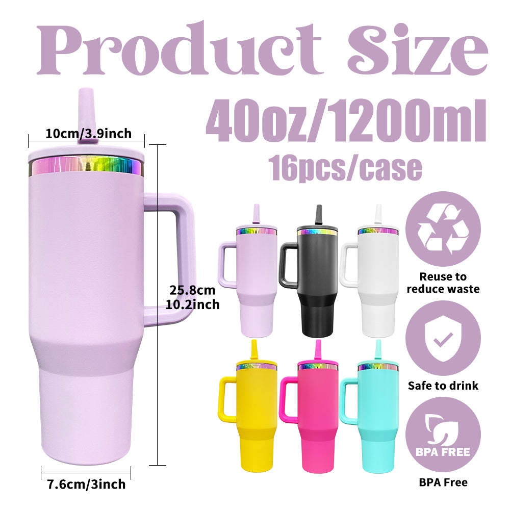 USA RTS_ Rainbow Underneath Leak Proof 40oz Powder Coated Quencher Tumblers with Removable for Laser Engraving_ miki