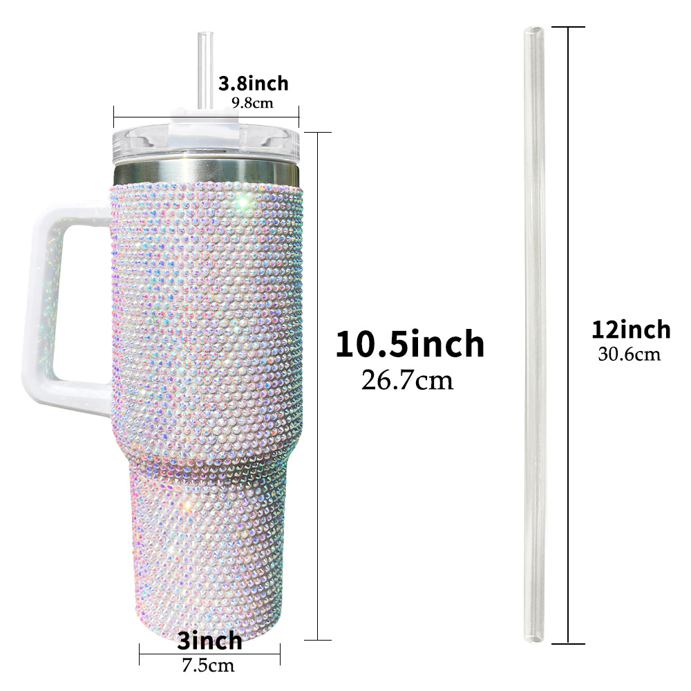 USA RTS_ 40oz solid rhinestone bling tumbler_miki