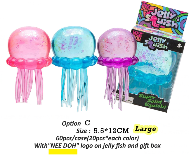 USA Presale_ Squeeze Decompression Jellyfish Squishy Toys Same Style as NEE DOH_ miki