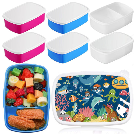 Sublimation Lunch Box Kids Food Grade Plastic Bento Box with Compartment Bpa-free Food Containers for School, Work, Picnic_ miki