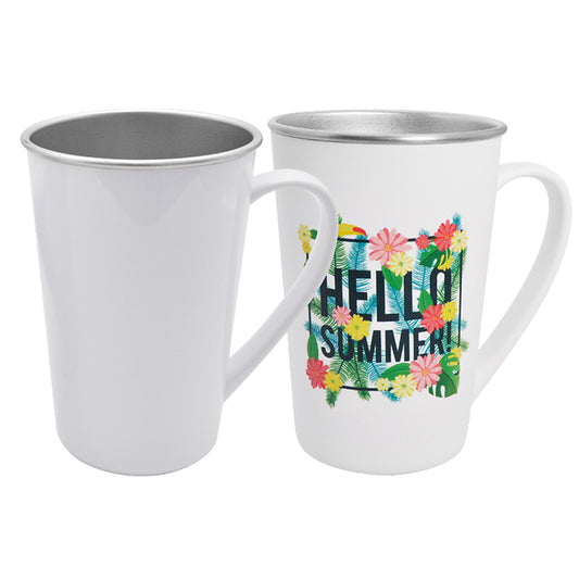 Sublimation White 17oz Cone Stainless Steel Coffee Mug With Handle For Hot And Cold Drinking_ miki