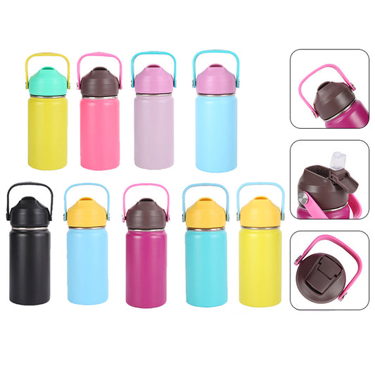 Powder Coated 12oz-40oz Water Bottles with Flip Straw and Top Handle For Laser Engraving_ miki